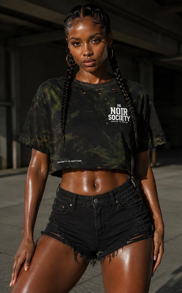 Noir Society Distressed Crop