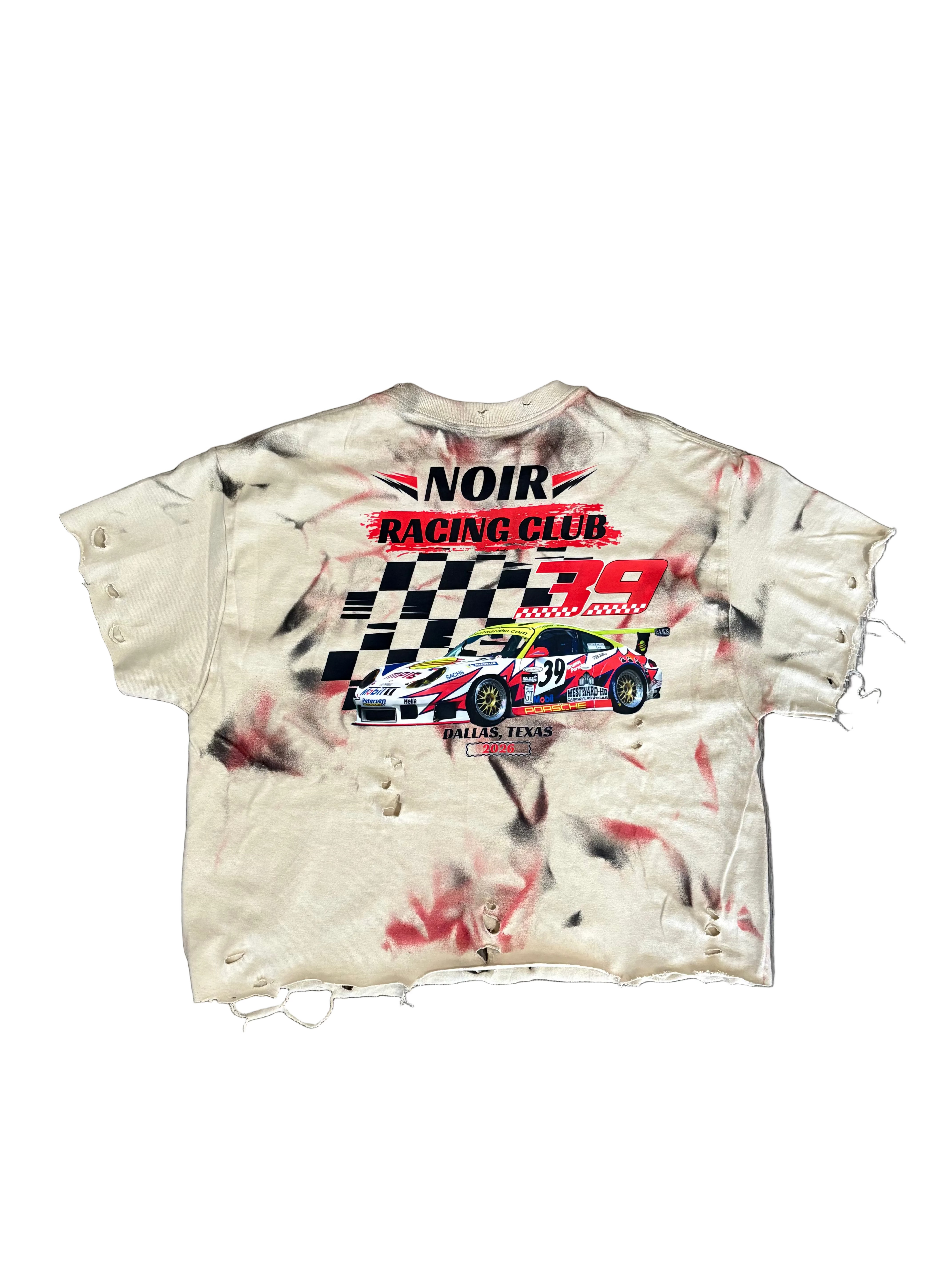 Noir Racing Club Distressed Crop