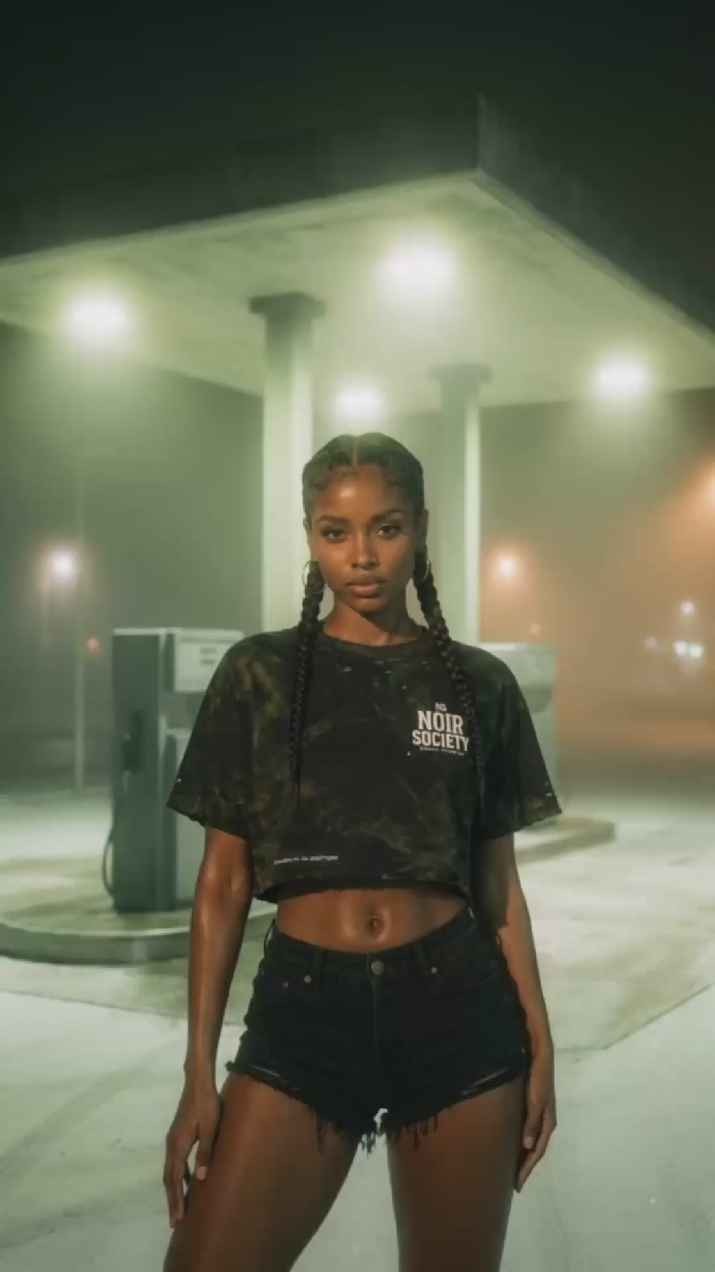 Noir Society Distressed Crop